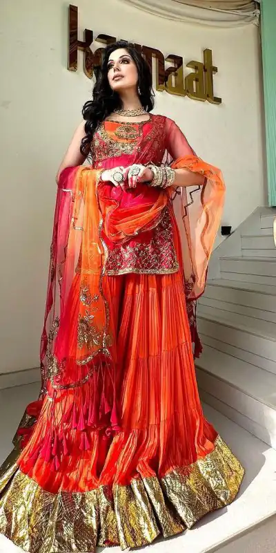 RTC 5697 Orange Color Foix Georgette Thread Sequence Lehenga Choli Wedding, Party, Festive, Events Etc.   Expected Delivery 4-6 Working Days @2099/- | Bollywood Lehenga, Creative Lehenga, Designer Lehenga, Embroidered Lehenga, Lehenga, Party Wear Lehenga