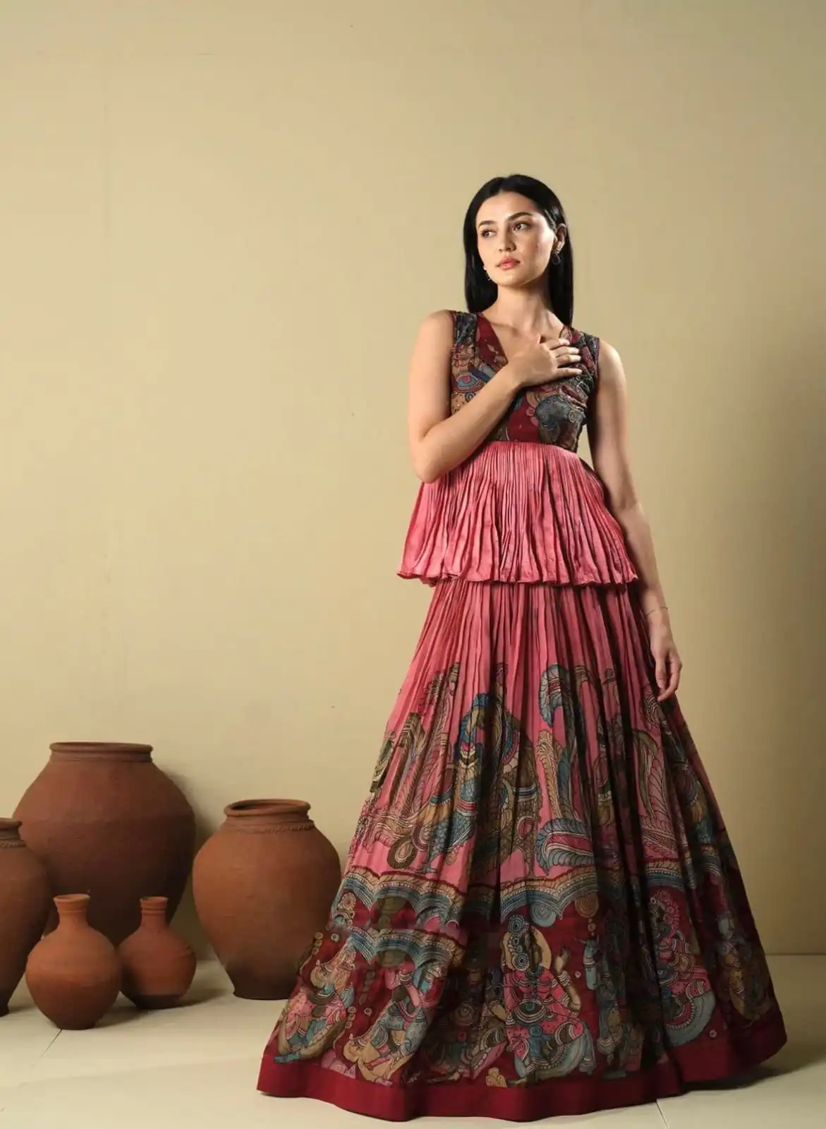 PC 330 Pink Color Chinon Kalamkari Printed Work Lehenga Choli Casual, Party Wear, Events, Festivals Wear Expected Delivery 4-6 Working Days @2049/- | Bollywood Lehenga, Creative Lehenga, Designer Lehenga, Embroidered Lehenga, Lehenga, Party Wear Lehenga