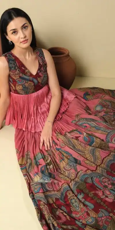 PC 330 Pink Color Chinon Kalamkari Printed Work Lehenga Choli Casual, Party Wear, Events, Festivals Wear Expected Delivery 4-6 Working Days @2049/- | Bollywood Lehenga, Creative Lehenga, Designer Lehenga, Embroidered Lehenga, Lehenga, Party Wear Lehenga