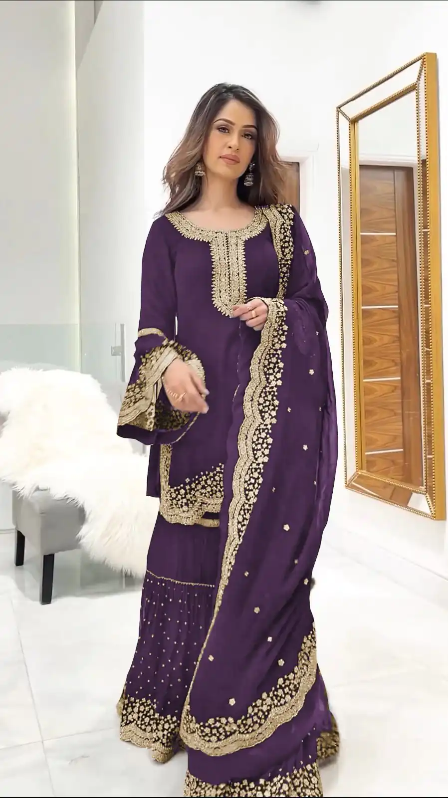 NSR 797 Purple Color Faux Georgette Embroidery Work Salwar Suit Casual, Party Festive, Events Etc. Expected Delivery 4-6 Working Days @2099/ | Jump Suits, Casual Suits, Creative suits, Designer Suits, Palazzo Suits, Party Wear Suits, Patiala Suits, Salwar suit, Straight Suits