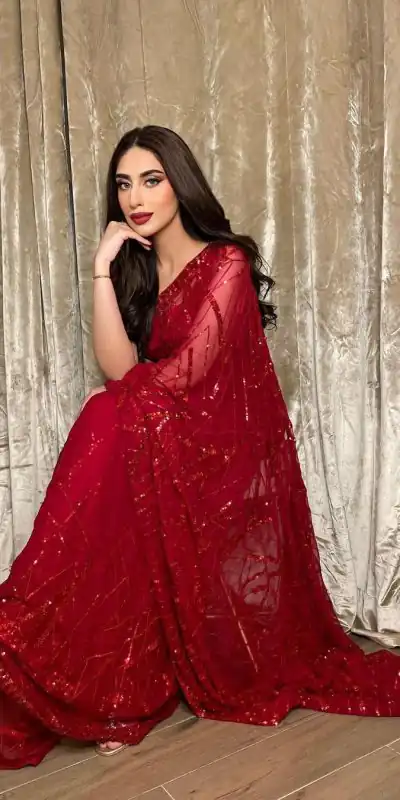 JR 615 Red Color Georgette Embroidery Sequence Piping Saree Casual, Wedding, Festive, Events Expected Delivery  4-6 Working Days @1799/- | Bollywood Sarees, Creative Sarees, Designer Sarees, Embroidered Sarees, Ethnic Saree, Modern Digital sarees, Party Wear Sarees, Sarees