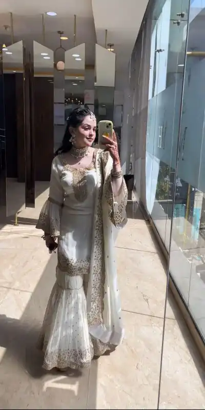 NSR 797 White Color Faux Georgette Embroidery Work Salwar Suit Casual, Party Festive, Events Etc. Expected Delivery 4-6 Working Days @2099/ | Jump Suits, Casual Suits, Creative suits, Designer Suits, Palazzo Suits, Party Wear Suits, Patiala Suits, Salwar suit, Straight Suits