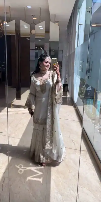 NSR 797 White Color Faux Georgette Embroidery Work Salwar Suit Casual, Party Festive, Events Etc. Expected Delivery 4-6 Working Days @2099/ | Jump Suits, Casual Suits, Creative suits, Designer Suits, Palazzo Suits, Party Wear Suits, Patiala Suits, Salwar suit, Straight Suits