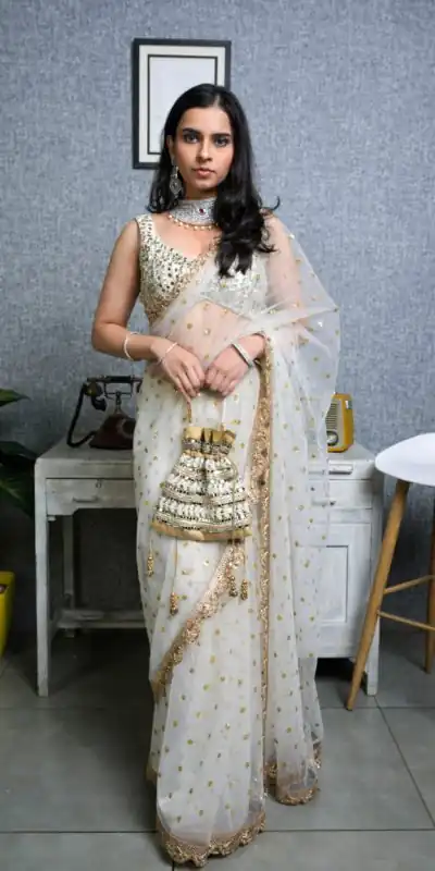 BT 373 White Color Nylon Butterfly Net Sequence Thread Saree Casual, Party Wear, Traditional Wear, Wedding Wear, Expected Delivery 4-6 Working Days@1699 | Bollywood Sarees, Creative Sarees, Designer Sarees, Ethnic Saree, Modern Digital sarees, Party Wear Sarees, Sarees