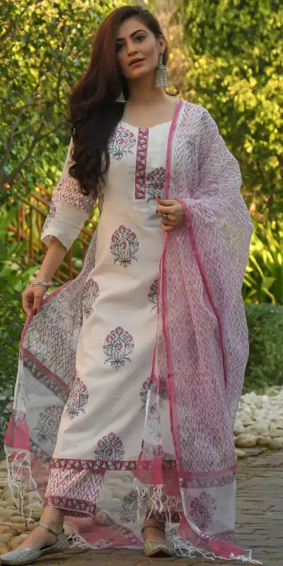 DDH ADYA WHITE Color Viscose Cotton Printed Work Salwar Suit Casual, Party, Wedding, Festive, Events Etc.  Expected Delivery 4-6 Working Days @1649/- | Casual Suits, Creative suits, Designer Suits, Palazzo Suits, Party Wear Suits, Patiala Suits, Salwar suit, Straight Suits