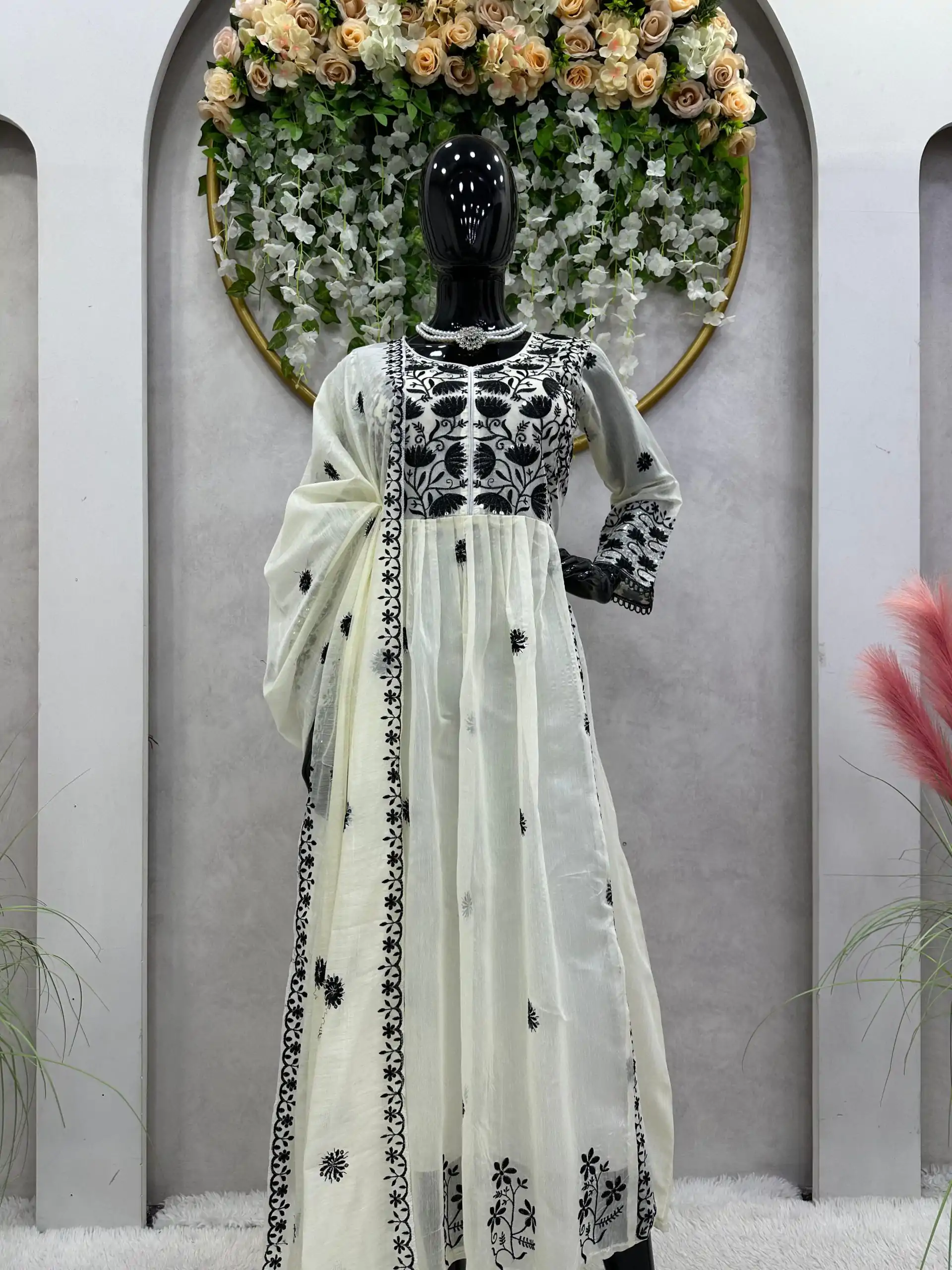 RTC 5708 White Color Chanderi Thread Sequence Salwar Suit Wedding, Party, Festive, Events Etc. Expected Delivery 4-6 Working Days @1999/- | Casual Suits, Creative suits, Designer Suits, Palazzo Suits, Party Wear Suits, Patiala Suits, Salwar suit, Straight Suits