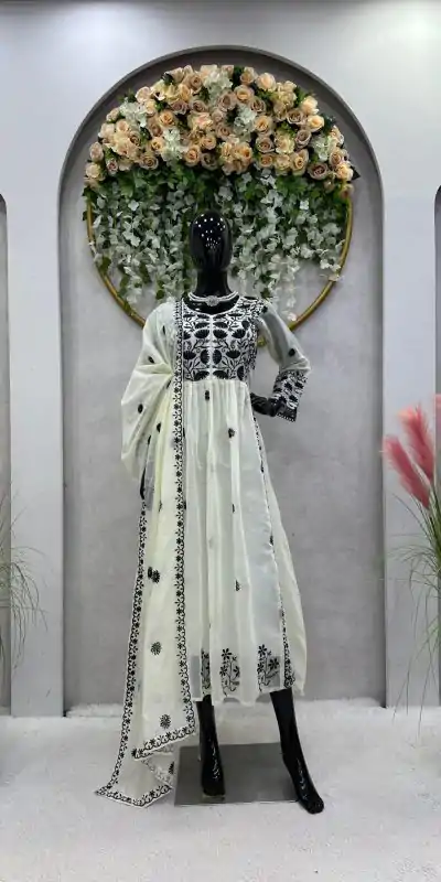 RTC 5708 White Color Chanderi Thread Sequence Salwar Suit Wedding, Party, Festive, Events Etc. Expected Delivery 4-6 Working Days @1999/- | Casual Suits, Creative suits, Designer Suits, Palazzo Suits, Party Wear Suits, Patiala Suits, Salwar suit, Straight Suits