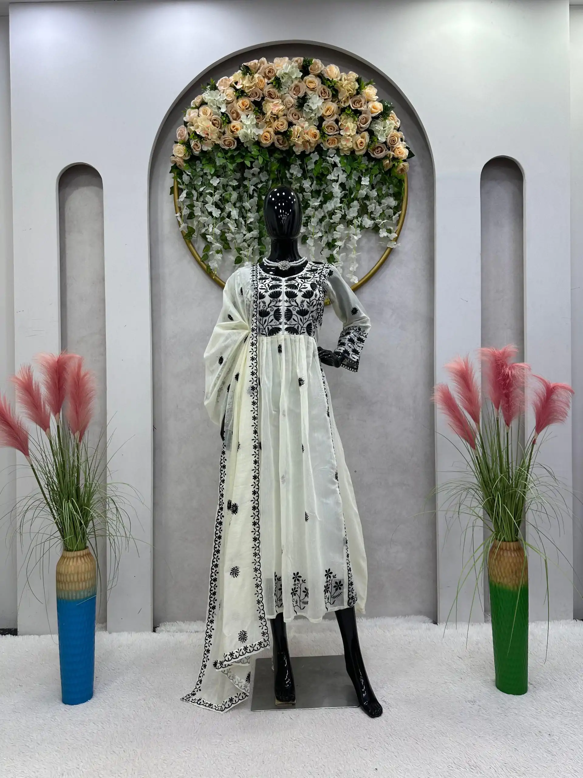RTC 5708 White Color Chanderi Thread Sequence Salwar Suit Wedding, Party, Festive, Events Etc. Expected Delivery 4-6 Working Days @1999/- | Casual Suits, Creative suits, Designer Suits, Palazzo Suits, Party Wear Suits, Patiala Suits, Salwar suit, Straight Suits