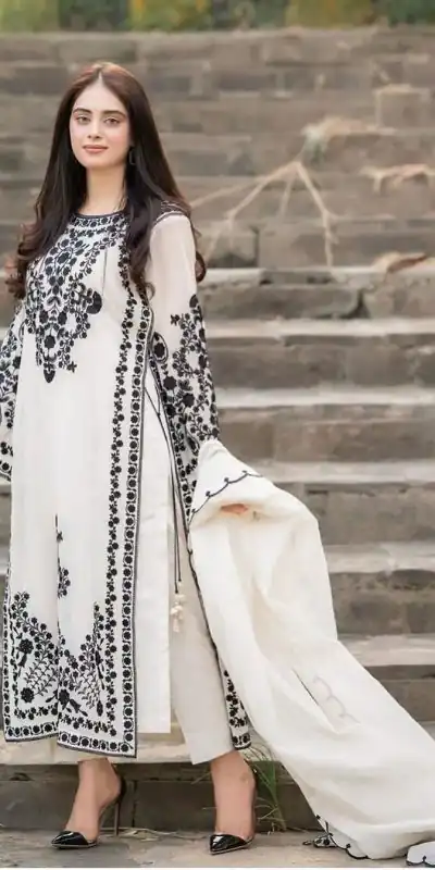 SSR 368 White Color Georgette Embroidery Sequins Sharara Suit Wedding, Party, Festive, Events Etc.   Expected Delivery 4-6 Working Days @1849/- | Casual Suits, Creative suits, Designer Suits, Palazzo Suits, Party Wear Suits, Salwar suit, Straight Suits