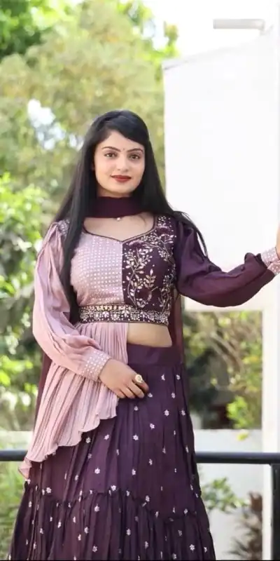 PC 233 Purple Color Heavy Chinon Embroidery Lehenga Choli Casual, Party Wear, Events, Festivals Wear Expected Delivery 4-6 Working Days @2699/- | Creative Lehenga, Bollywood Lehenga, Designer Lehenga, Embroidered Lehenga, Lehenga, Party Wear Lehenga