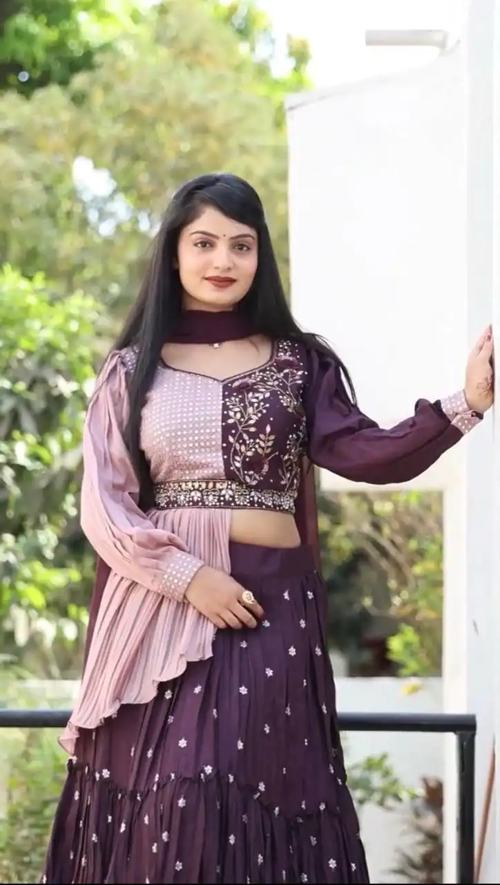PC 233 Purple Color Heavy Chinon Embroidery Lehenga Choli Casual, Party Wear, Events, Festivals Wear Expected Delivery 4-6 Working Days @2699/- | Creative Lehenga, Bollywood Lehenga, Designer Lehenga, Embroidered Lehenga, Lehenga, Party Wear Lehenga