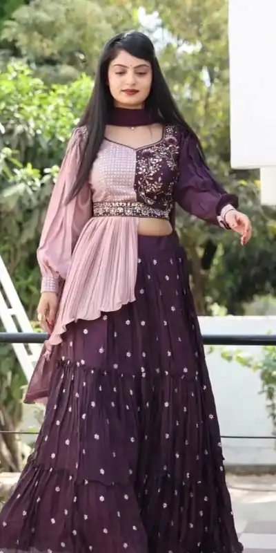 PC 233 Purple Color Heavy Chinon Embroidery Lehenga Choli Casual, Party Wear, Events, Festivals Wear Expected Delivery 4-6 Working Days @2699/- | Creative Lehenga, Bollywood Lehenga, Designer Lehenga, Embroidered Lehenga, Lehenga, Party Wear Lehenga
