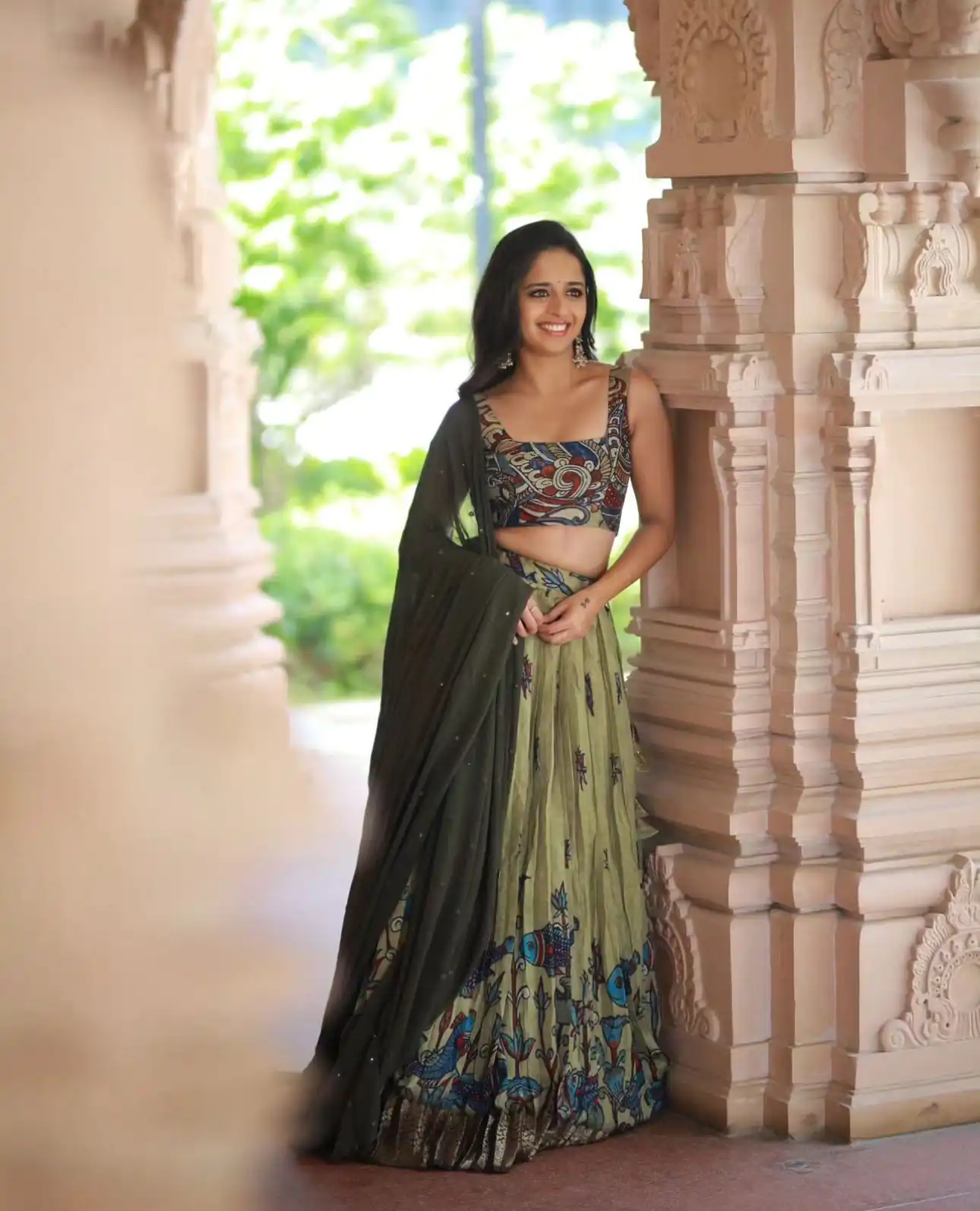 PC 291 Green Color Chant Crepe Kalamkari Printed Lehenga Choli Casual, Party Wear, Events, Festivals Wear Expected Delivery 4-6 Working Days @2049/- | Bollywood Lehenga, Creative Lehenga, Designer Lehenga, Embroidered Lehenga, Lehenga, Party Wear Lehenga