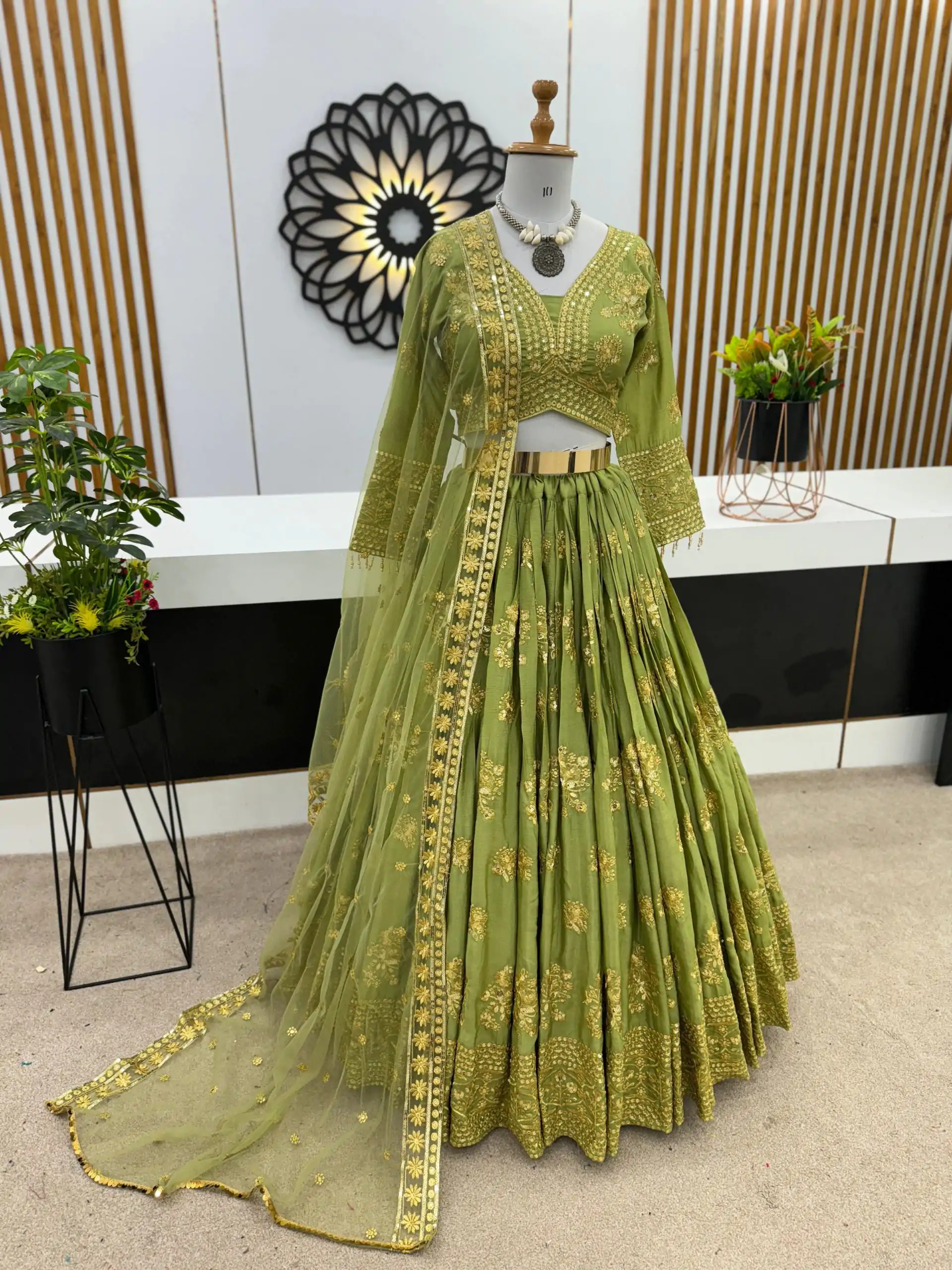 ZSR 3067 Green Color Georgette Embroidery Sequence Lehenga Choli Wedding, Party, Events Etc. Expected Delivery 4-6 Working Days 2149/- | Creative Lehenga, Bollywood Lehenga, Designer Lehenga, Embroidered Lehenga, Lehenga, Party Wear Lehenga