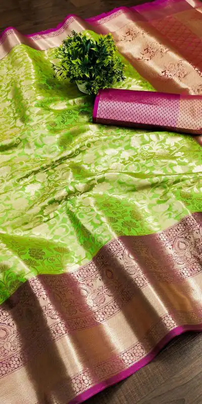 MB™️ 3235 Green Color Soft Organic Banarasi Silk Gold Zari Weaving Saree Casual, Party Wear, Festival, Events, . Expected Delivery 4-6 Working Days @1749 | Bollywood Sarees, Creative Sarees, Designer Sarees, Embroidered Sarees, Ethnic Saree, Modern Digital sarees, Party Wear Sarees, Sarees