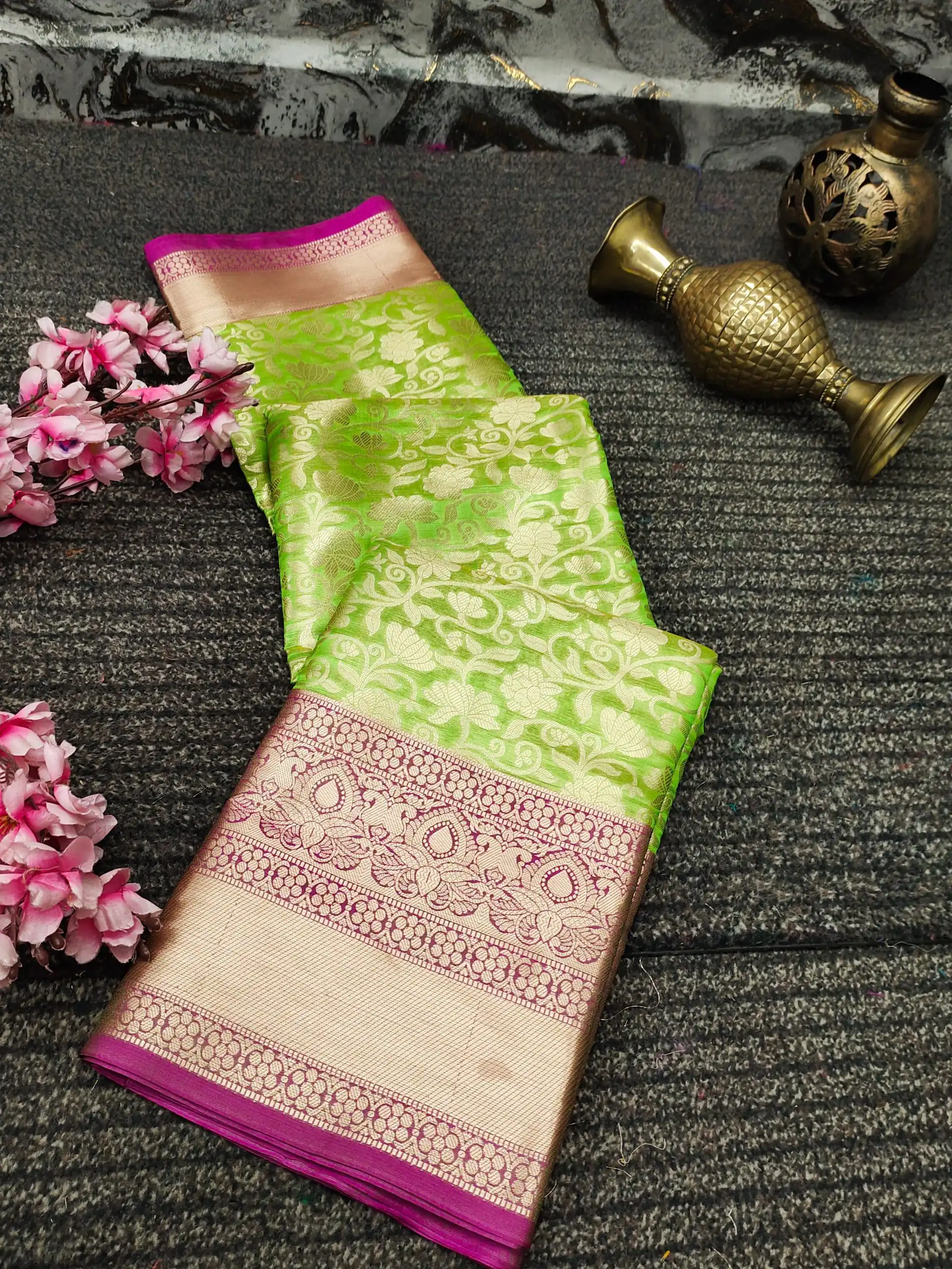 MB™️  3235 Green Color Soft Organic Banarasi Silk Gold Zari Weaving Saree Casual, Party Wear, Festival, Events, .  Expected Delivery  4-6 Working Days @1749 | Bollywood Sarees, Creative Sarees, Designer Sarees, Embroidered Sarees, Ethnic Saree, Modern Digital sarees, Party Wear Sarees, Sarees
