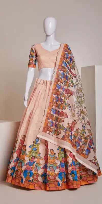 RC 252 Peach Color Silk Embroidery Sequins Amazing Print Lehenga Choli Casual, Party Wedding, Festive, Events Etc. Delivery  4-6 Working Days 1999/- | Bollywood Lehenga, Creative Lehenga, Designer Lehenga, Embroidered Lehenga, Lehenga, Party Wear Lehenga
