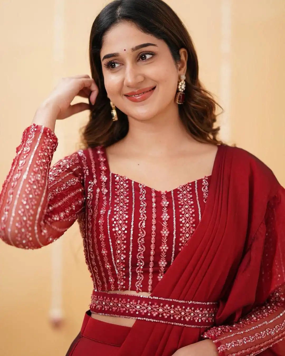 BE 225 Red Color Georgette Ruffle Blouse Embroidery Lehenga Saree Wedding, Party, Festive events, etc.  Expected Delivery  4-6 Working Days @1999/- | Bollywood Lehenga, Creative Lehenga, Designer Lehenga, Embroidered Lehenga, Lehenga, Party Wear Lehenga