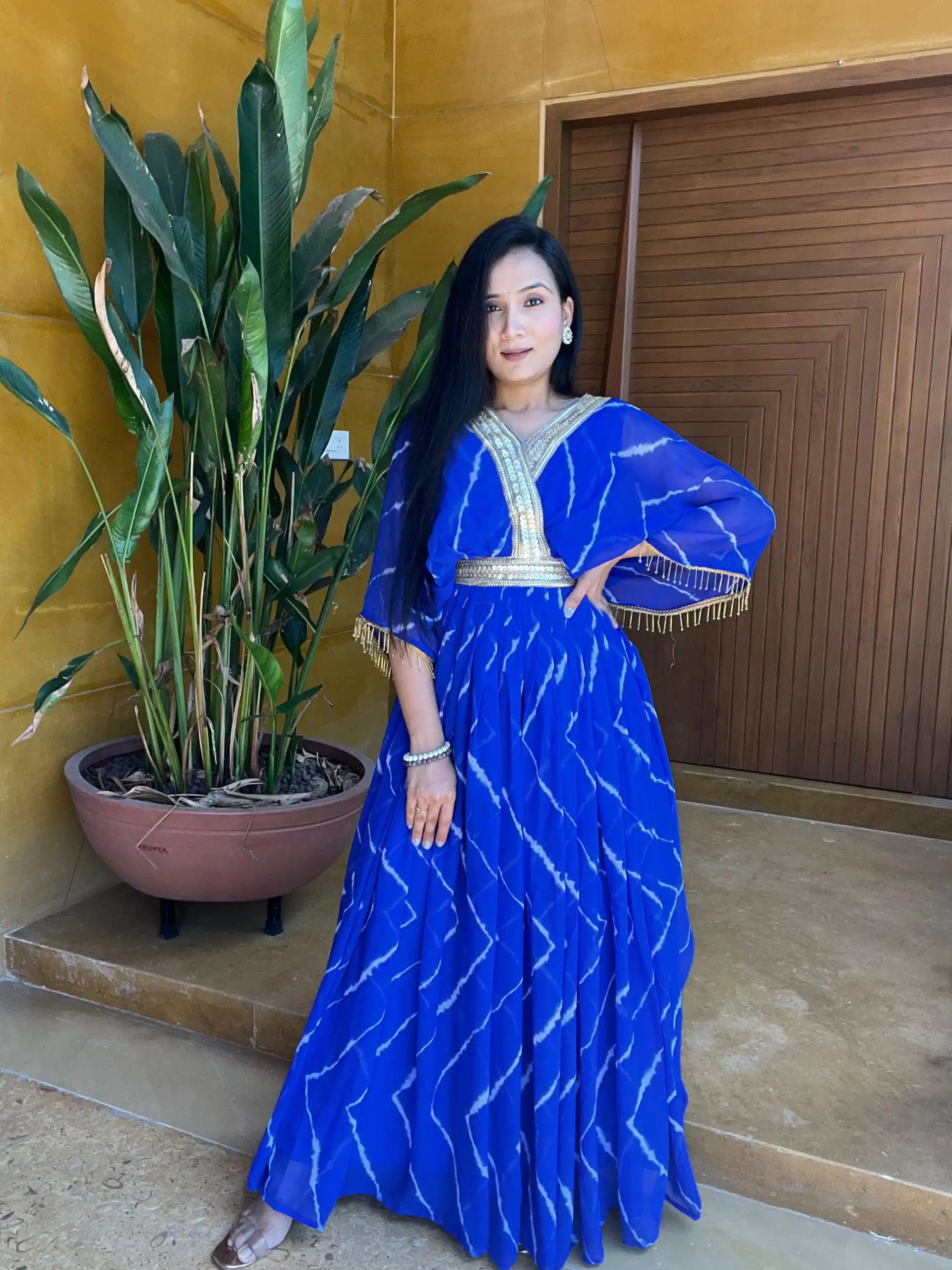   Ram 006 Royal Blue Color Fox Georgette Embroidery Lace Work Gown Casual, Wedding, Party, Festive, Events Etc. Expected Delivery 4-6 Working Days @1949/- | Bollywood Gowns, Creative Gowns, Designer Gowns, Embroidered Gowns, Gowns, Party Wear Gowns