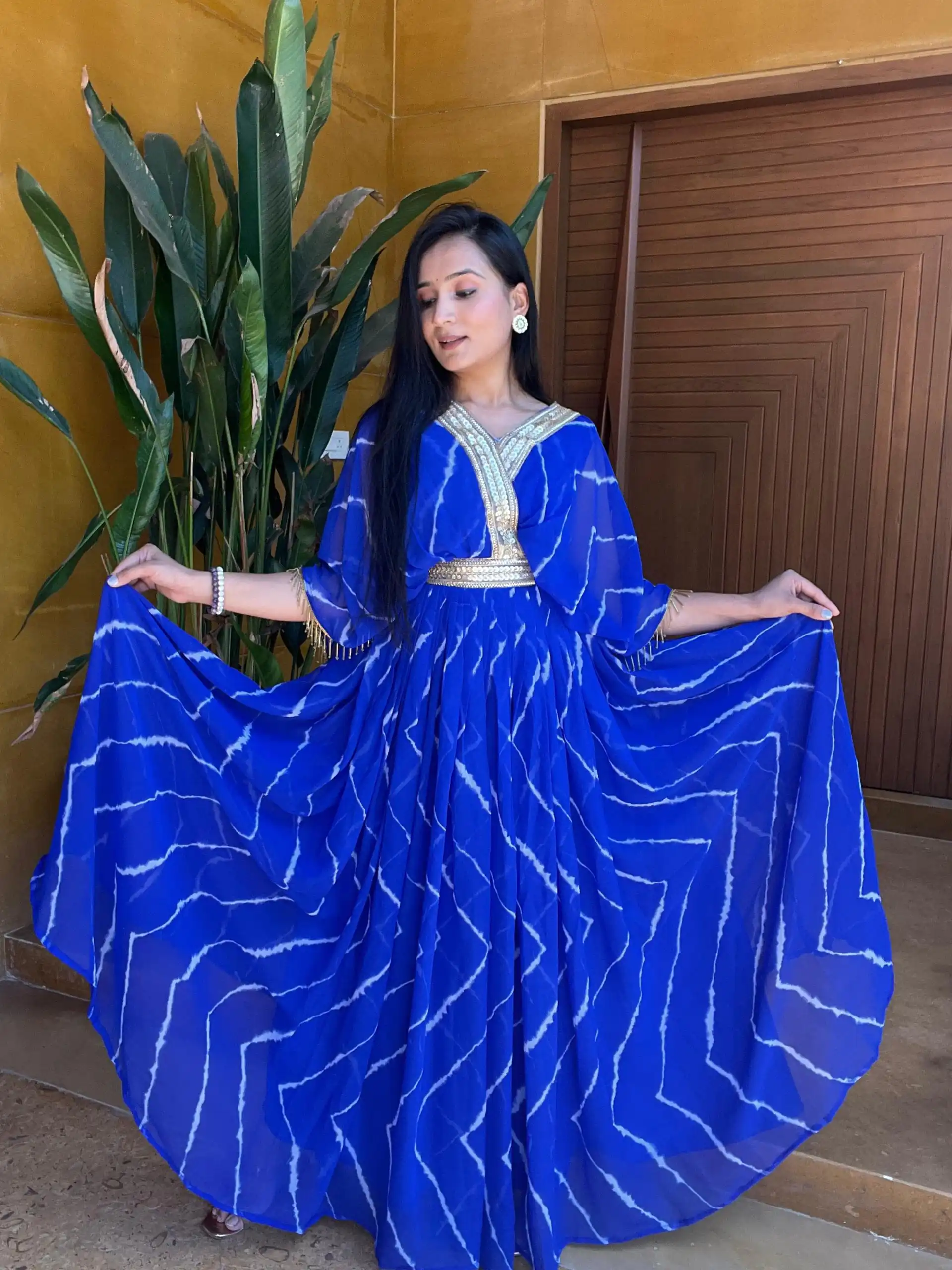   Ram 006 Royal Blue Color Fox Georgette Embroidery Lace Work Gown Casual, Wedding, Party, Festive, Events Etc. Expected Delivery 4-6 Working Days @1949/- | Bollywood Gowns, Creative Gowns, Designer Gowns, Embroidered Gowns, Gowns, Party Wear Gowns