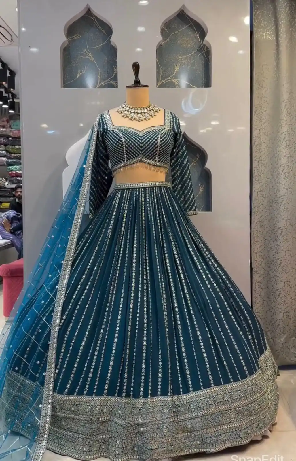NF 1206 Royal Blue Color Georgette Multi Needle Work Lehenga Choli Casual, Party Wedding, Festive, Events Etc. Delivery 4-6 Working Days 2149/- | Bollywood Lehenga, Creative Lehenga, Designer Lehenga, Embroidered Lehenga, Lehenga, Party Wear Lehenga