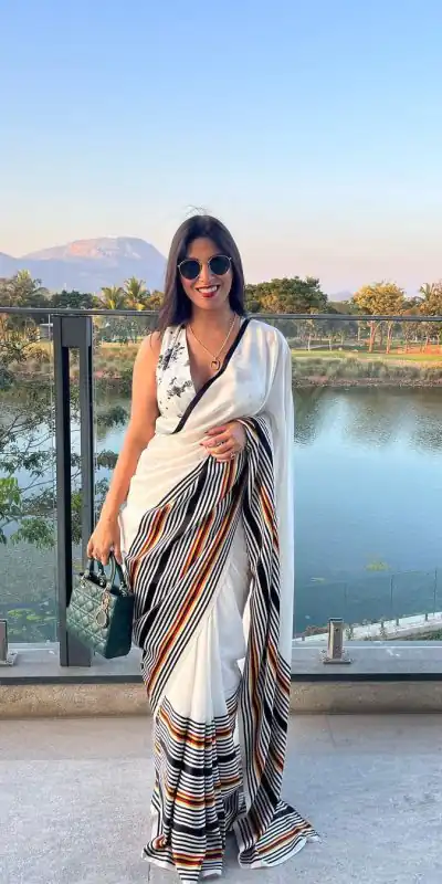  JM CLASS White Color Satin Silk Blouse Digital Print Saree, Party Wear, Events, Festivals Expected Delivery 4-6 Working Days 1549/- | Bollywood Sarees, Creative Sarees, Designer Sarees, Embroidered Sarees, Ethnic Saree, Modern Digital sarees, Party Wear Sarees, Sarees