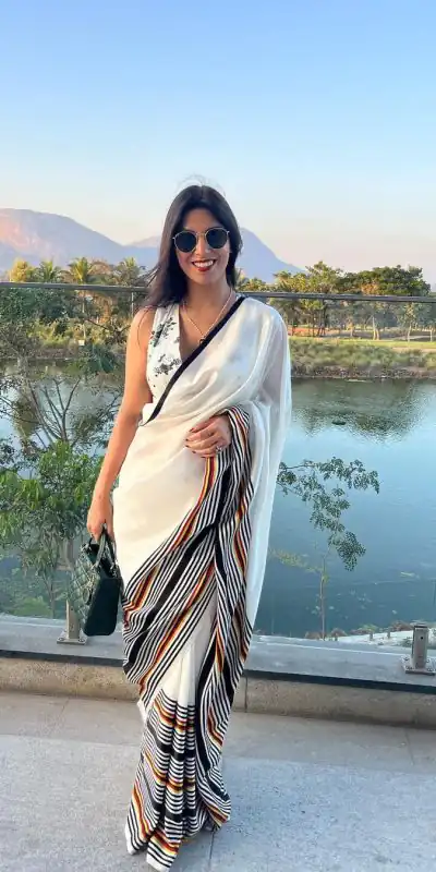  JM CLASS White Color Satin Silk Blouse Digital Print Saree, Party Wear, Events, Festivals Expected Delivery 4-6 Working Days 1549/- | Bollywood Sarees, Creative Sarees, Designer Sarees, Embroidered Sarees, Ethnic Saree, Modern Digital sarees, Party Wear Sarees, Sarees