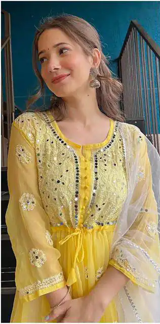 ST 70 Yellow Color Georgette Embroidery Mirror Salwar Suit Casual, Wedding, Party, Festive, Events Etc. Expected Delivery 4-6 Working Days @1999/- | Jump Suits, Casual Suits, Creative suits, Designer Suits, Palazzo Suits, Party Wear Suits, Patiala Suits, Salwar suit, Straight Suits