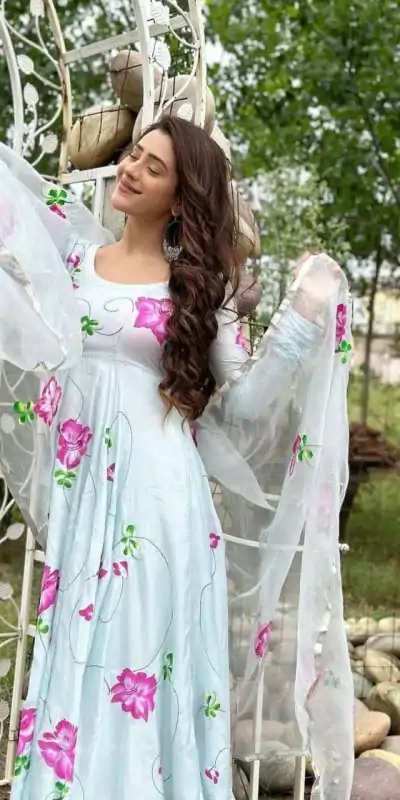 ST 1019 Blue Color Satin Georgette With Digital Print Anarkali Suit Casual, Wedding, Party, Festive, Events Etc. Expected Delivery 4-6 Working Days @1399/- | Anarkali Suits, Bollywood Anarkali, Creative-Anarkali, Designer Anarkali, Embroidered Anarkali, Party Wear Anarkali