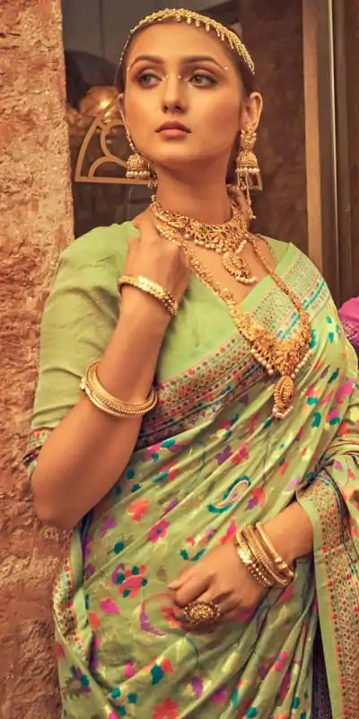 DDF 502 Green Color Kashmiri Running Thread Zari Work Saree Casual, Party Wear, Events, Festivals Etc. Expected Delivery 4-6 Working Days 2399/- | Bollywood Sarees, Creative Sarees, Designer Sarees, Embroidered Sarees, Ethnic Saree, Modern Digital sarees, Party Wear Sarees, Sarees