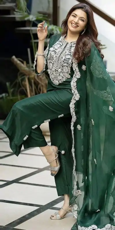  RTC 5709 Green Color Maslin Thread Sequence Work Salwar Suit Casual, Wedding, Party, Festive, Events. Expected Delivery 4-6 Working Days @2049/- | Casual Suits, Creative suits, Designer Suits, Palazzo Suits, Party Wear Suits, Patiala Suits, Salwar suit, Straight Suits