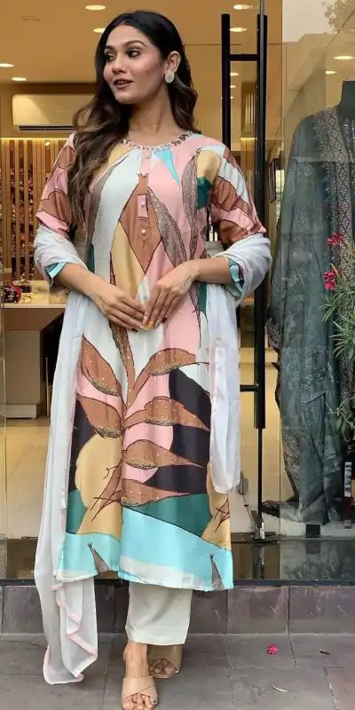 DC G25 Malty Color Muslin Embroidery Chain Works Salwar Suit Casual, Wedding, Party, Festive, Events Etc. Expected Delivery 4-6 Working Days @1749/- | Casual Suits, Creative suits, Designer Suits, Palazzo Suits, Party Wear Lehenga, Party Wear Suits, Patiala Suits, Salwar suit
