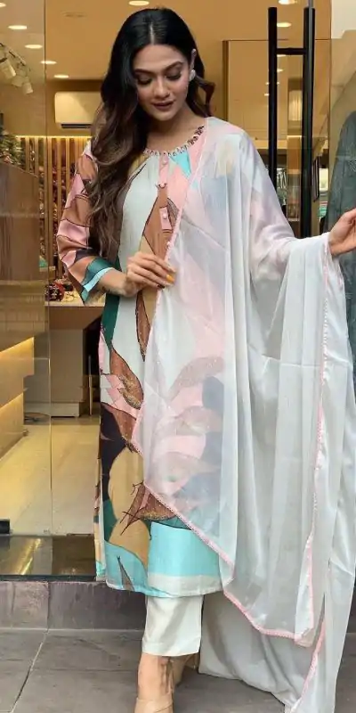 DC G25 Malty Color Muslin Embroidery Chain Works Salwar Suit Casual, Wedding, Party, Festive, Events Etc. Expected Delivery 4-6 Working Days @1749/- | Casual Suits, Creative suits, Designer Suits, Palazzo Suits, Party Wear Lehenga, Party Wear Suits, Patiala Suits, Salwar suit