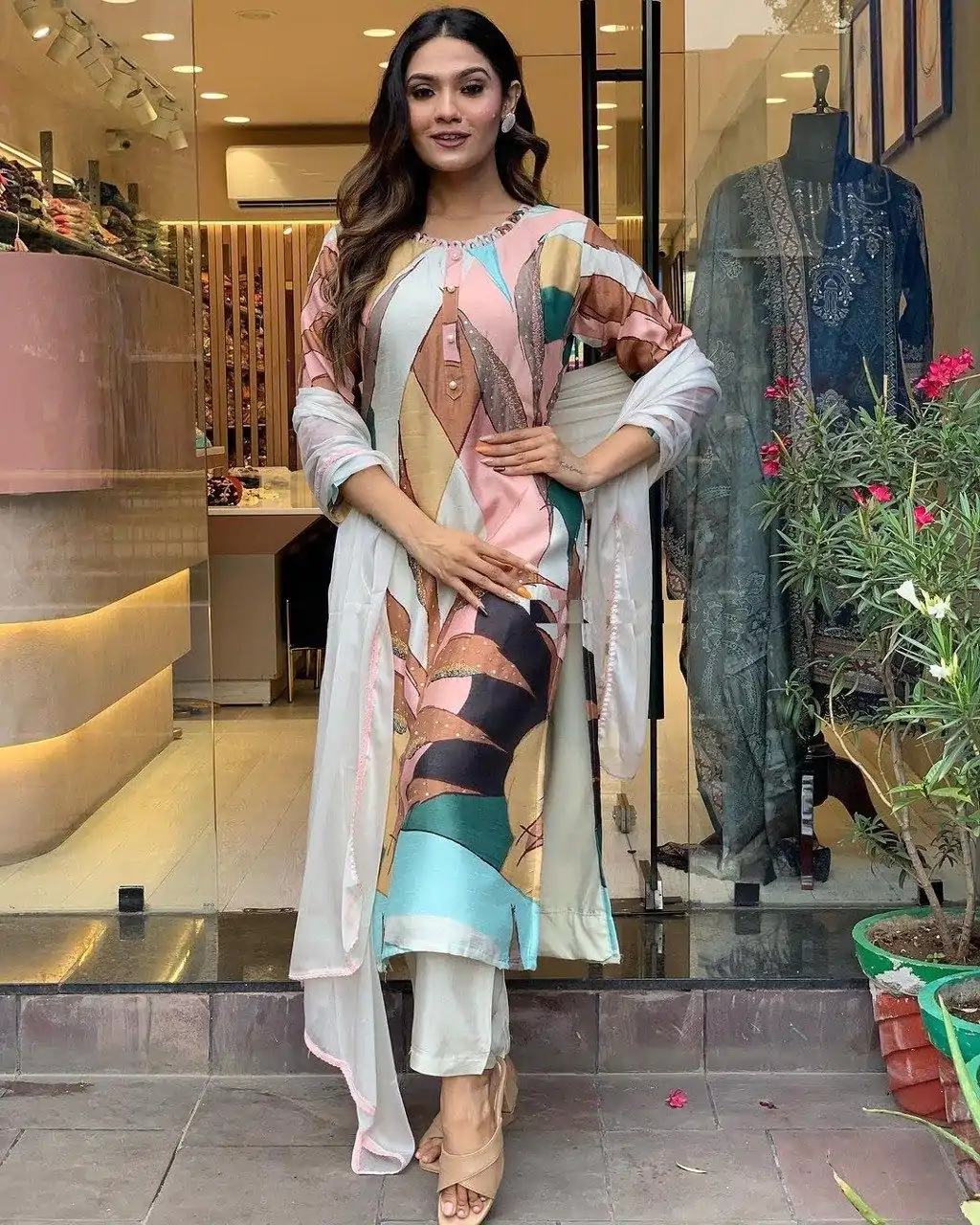  DC G25 Malty Color Muslin Embroidery Chain Works Salwar Suit Casual, Wedding, Party, Festive, Events Etc. Expected Delivery 4-6 Working Days @1749/- | Casual Suits, Creative suits, Designer Suits, Palazzo Suits, Party Wear Lehenga, Party Wear Suits, Patiala Suits, Salwar suit