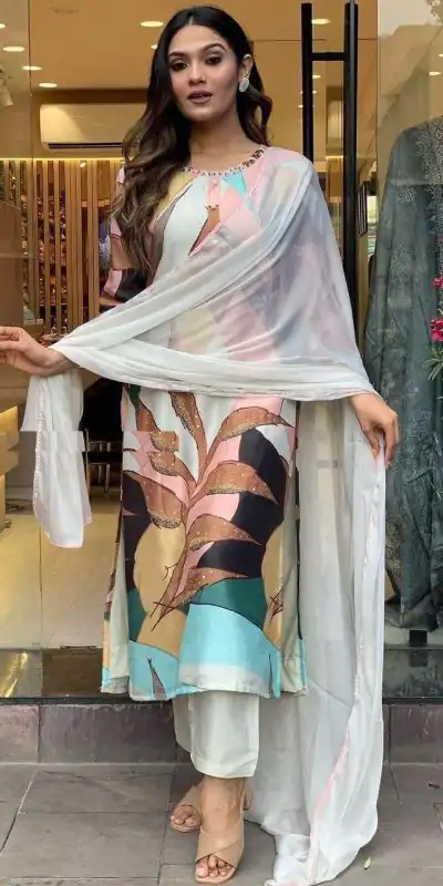 DC G25 Malty Color Muslin Embroidery Chain Works Salwar Suit Casual, Wedding, Party, Festive, Events Etc. Expected Delivery 4-6 Working Days @1749/- | Casual Suits, Creative suits, Designer Suits, Palazzo Suits, Party Wear Lehenga, Party Wear Suits, Patiala Suits, Salwar suit