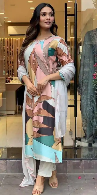 DC G25 Malty Color Muslin Embroidery Chain Works Salwar Suit Casual, Wedding, Party, Festive, Events Etc. Expected Delivery 4-6 Working Days @1749/- | Casual Suits, Creative suits, Designer Suits, Palazzo Suits, Party Wear Lehenga, Party Wear Suits, Patiala Suits, Salwar suit
