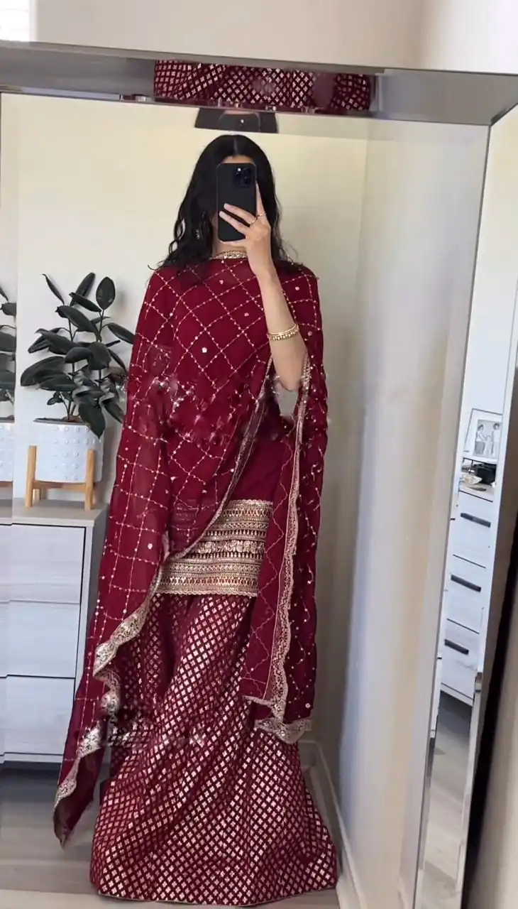 SRK 5164 Maroon Color Georgette Embroidery Sequence Salwar Suit Wedding, Party, Festive, Events Expected Delivery 4-6 Working Days @ 2199/- | Casual Suits, Creative suits, Designer Suits, Palazzo Suits, Party Wear Suits, Patiala Suits, Salwar suit, Straight Suits