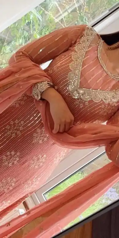 RTC 5698 Peach Color Georgette Thread And Sequence Salwar Suit Casual, Wedding, Festive, Events Etc. Expected Delivery 4-6 Working Days @2199/- | Jump Suits, Casual Suits, Creative suits, Designer Suits, Palazzo Suits, Party Wear Suits, Patiala Suits, Salwar suit, Straight Suits