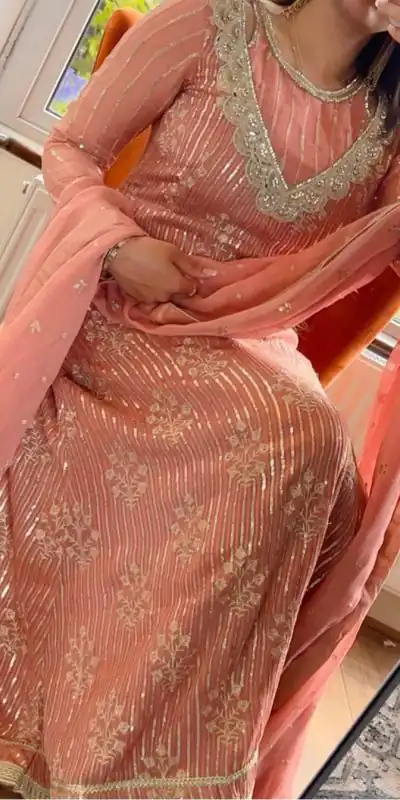 RTC 5698 Peach Color Georgette Thread And Sequence Salwar Suit Casual, Wedding, Festive, Events Etc. Expected Delivery 4-6 Working Days @2199/- | Jump Suits, Casual Suits, Creative suits, Designer Suits, Palazzo Suits, Party Wear Suits, Patiala Suits, Salwar suit, Straight Suits