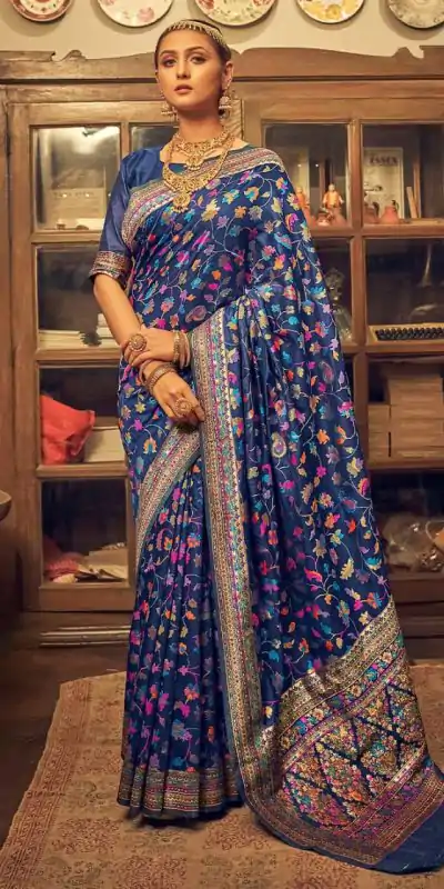 DDF 502 Royal Blue Color Kashmiri Running Thread Zari Work Saree Casual, Party Wear, Events, Festivals Etc. Expected Delivery 4-6 Working Days 2399/- | Bollywood Sarees, Creative Sarees, Designer Sarees, Embroidered Sarees, Ethnic Saree, Modern Digital sarees, Party Wear Sarees, Sarees