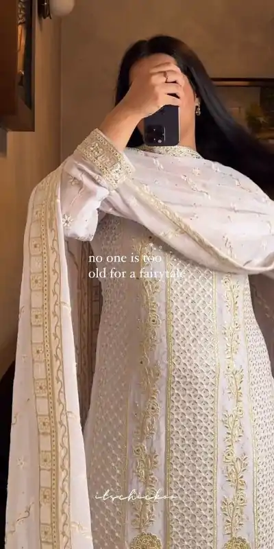 LG 1854 White color Georgette Sequence Embroidery Salwar Suit Casual, Wedding, Party, Festive, Events . Expected Delivery 4-6 Working Days @2149/- | Casual Suits, Creative suits, Designer Suits, Palazzo Suits, Party Wear Suits, Patiala Suits, Salwar suit, Straight Suits