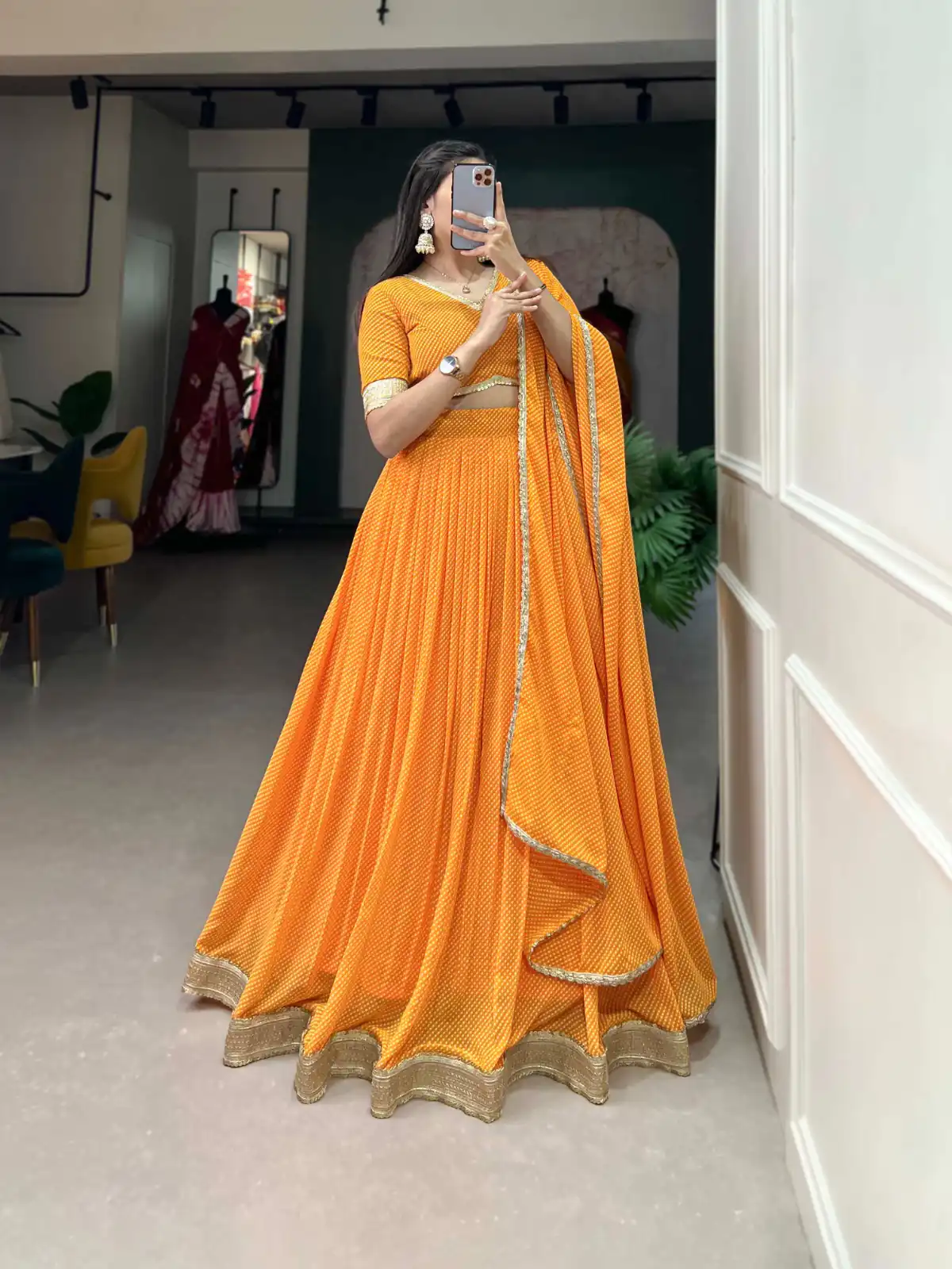 LNB 1212 Mustard Color Georgette Print With Lace Border Lehenga Choli Festive Party Wedding, Events etc. Delivery 4-6 Working Days @2149/- | Bollywood Lehenga, Creative Lehenga, Designer Lehenga, Embroidered Lehenga, Lehenga, Party Wear Lehenga
