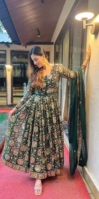 NF 1178 Green color Faux Georgette Embroidery Sequence Work Salwar Suit Casual, Wedding, Party, Festive, Events . Expected Delivery 4-6 Working Days @2349 | Jump Suits, Casual Suits, Creative suits, Designer Suits, Palazzo Suits, Party Wear Suits, Patiala Suits, Salwar suit, Straight Suits