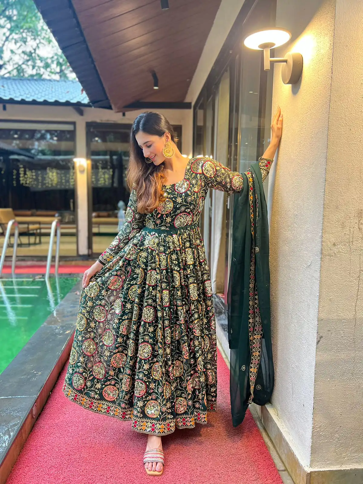 NF 1178 Green color Faux Georgette Embroidery Sequence Work Salwar Suit Casual, Wedding, Party, Festive, Events . Expected Delivery 4-6 Working Days @2349 | Jump Suits, Casual Suits, Creative suits, Designer Suits, Palazzo Suits, Party Wear Suits, Patiala Suits, Salwar suit, Straight Suits