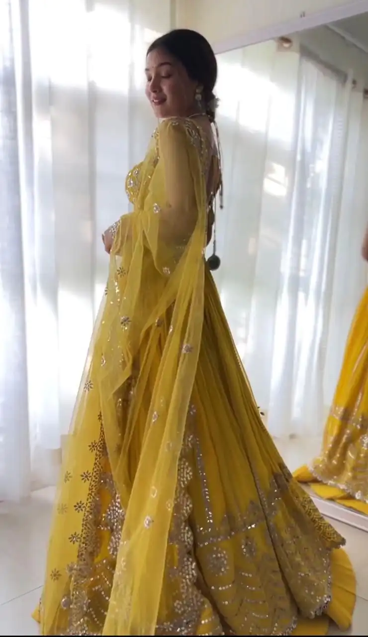 RTC 6368 Yellow Color Georgette Embroidery Sequence Lehenga Choli Wedding, Party, Festive, Events Etc.   Expected Delivery 4-6 Working Days @2049/- | Bollywood Lehenga, Creative Lehenga, Designer Lehenga, Embroidered Lehenga, Lehenga, Party Wear Lehenga
