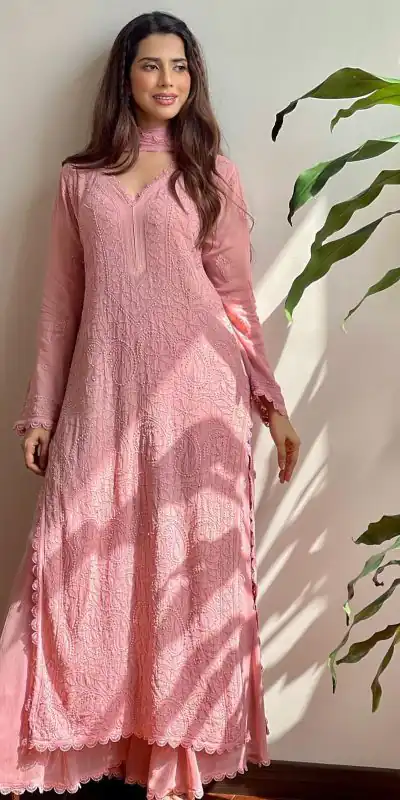 BE 170 Baby Pink Color Georgette Thread Embroidery Salwar Suit Wedding, Party, Festive events, etc.  Expected Delivery  4-6 Working Days @1999/- | Casual Suits, Creative suits, Designer Suits, Palazzo Suits, Party Wear Suits, Patiala Suits, Salwar suit, Straight Suits