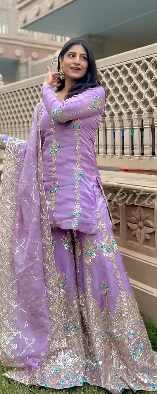 VLM 148 violet color Foix Georgette Embroidery Salwar Suit Casual, Wedding, Party, Festive, Events . Expected Delivery  4-6 Working Days @2299/- | Jump Suits, Casual Suits, Creative suits, Designer Suits, Palazzo Suits, Party Wear Suits, Patiala Suits, Salwar suit, Straight Suits