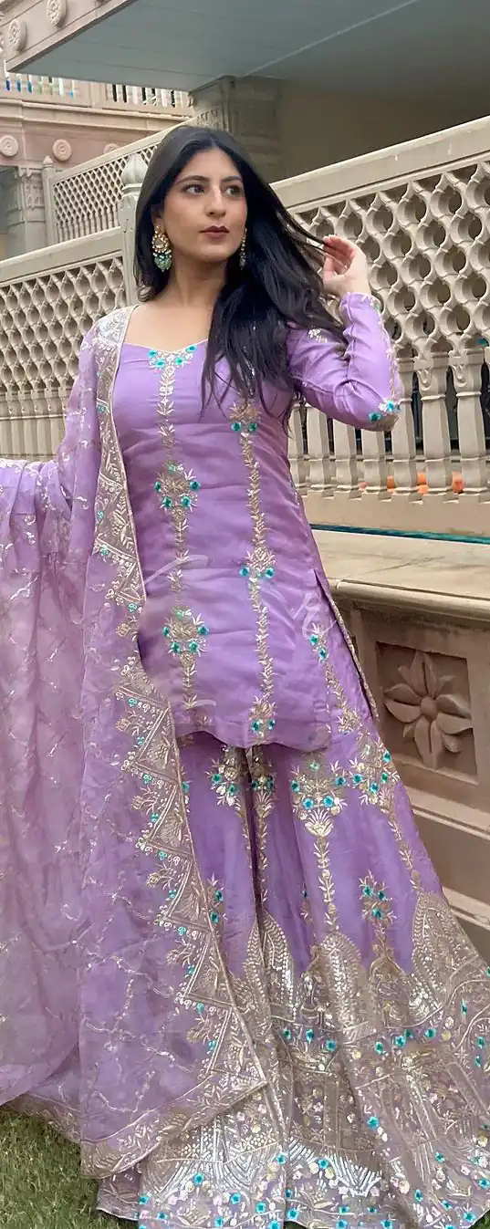 VLM 148 violet color Foix Georgette Embroidery Salwar Suit Casual, Wedding, Party, Festive, Events . Expected Delivery  4-6 Working Days @2299/- | Jump Suits, Casual Suits, Creative suits, Designer Suits, Palazzo Suits, Party Wear Suits, Patiala Suits, Salwar suit, Straight Suits