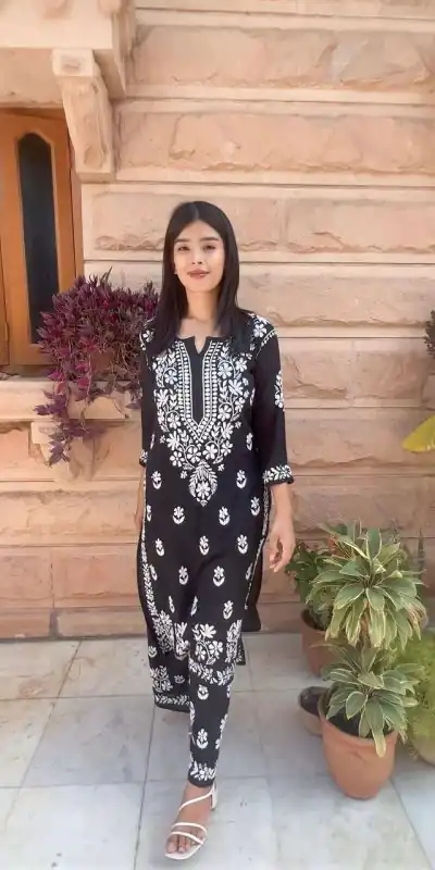 RTC 5650 Black Color Rayon Chine Stitched Work Salwar Suit Casual, Wedding, Festive, Events Etc. Expected Delivery 4-6 Working Days @1599/- | Jump Suits, Casual Suits, Creative suits, Designer Suits, Palazzo Suits, Party Wear Suits, Patiala Suits, Salwar suit, Straight Suits