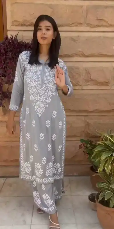 RTC 5650 Grey Color Rayon Chine Stitched Work Salwar Suit Casual, Wedding, Festive, Events Etc. Expected Delivery 4-6 Working Days @1599/- | Jump Suits, Casual Suits, Creative suits, Designer Suits, Palazzo Suits, Party Wear Suits, Patiala Suits, Salwar suit, Straight Suits